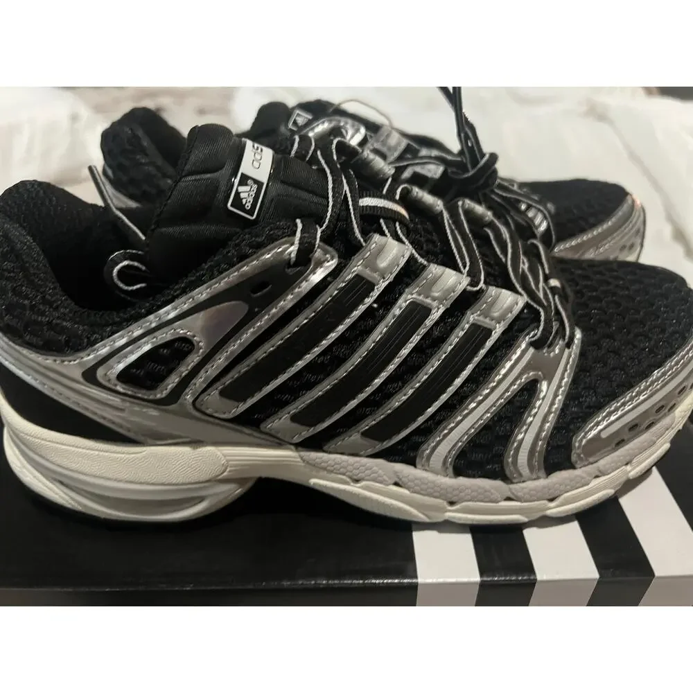 adidas Kids' AdiStar Control 5 Shoes black metallic silver grey KI8733 $110 ret